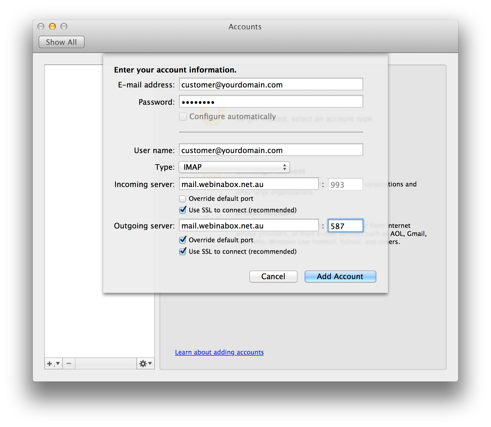add a second email account to outlook for mac 2011